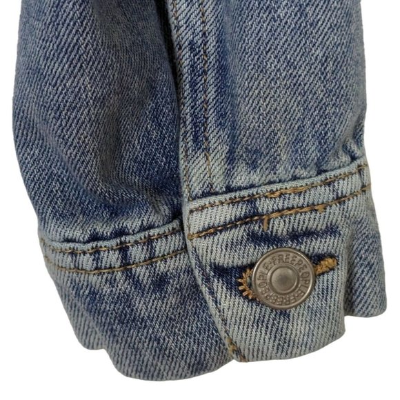 Free People long sleeve denim Distressed  jacket size M - Picture 4 of 7